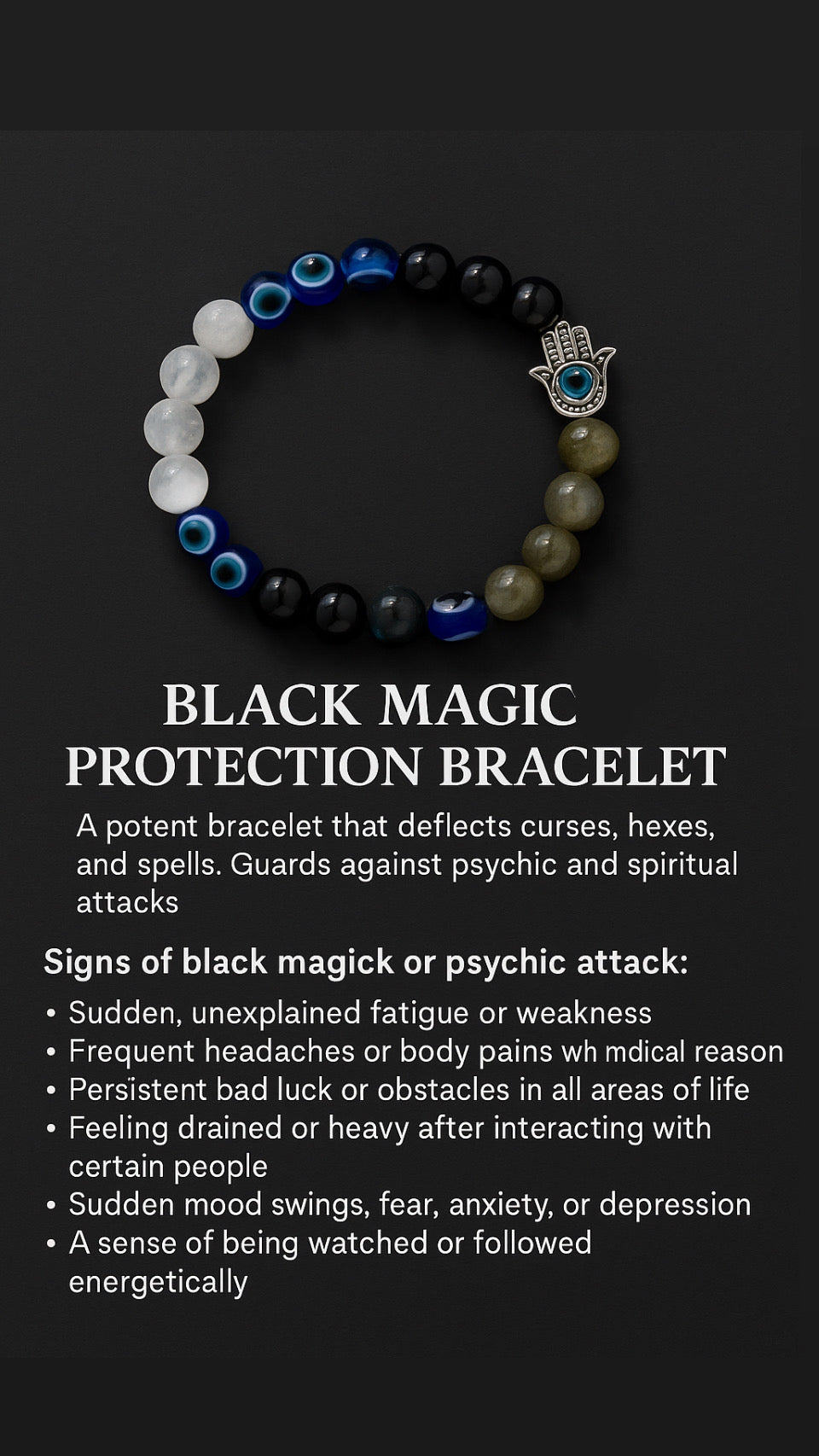 CRYSTALS : Black Magic Protection Bracelet