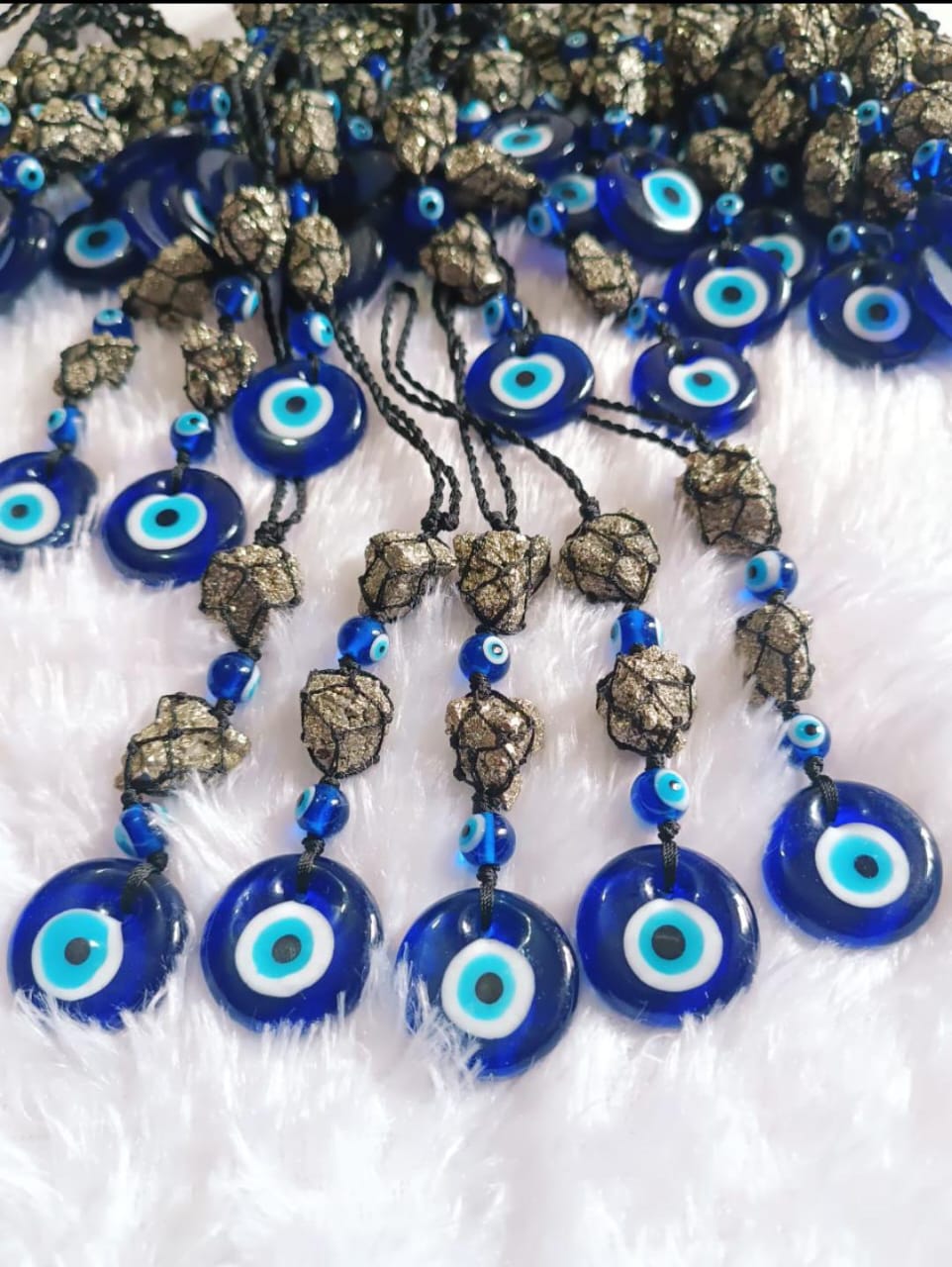 Crystals : Pyrite Evil Eye Hanger to remove money blocks