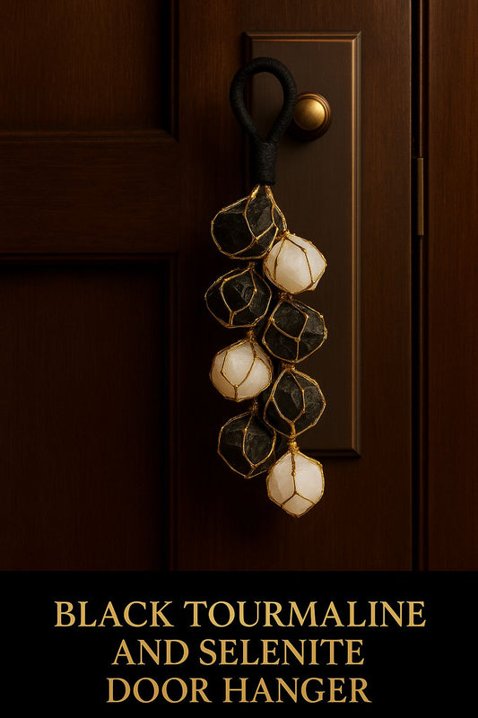 Crystals : Black Tourmaline and Selenite Door Hanger
