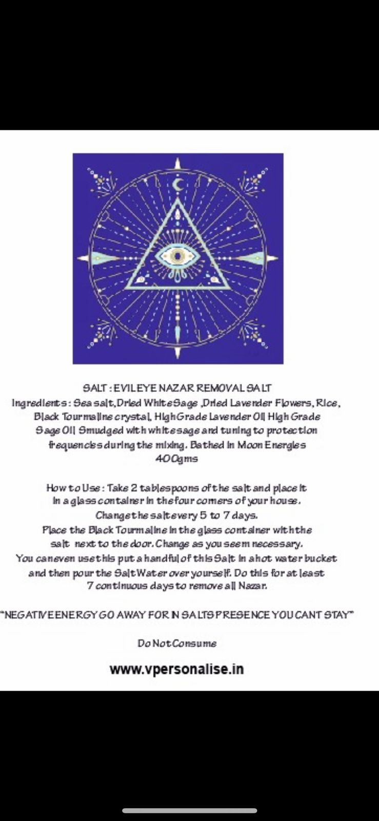 SALTS & SCRUBS : Nazar Removal Bath Salt 400 Ml