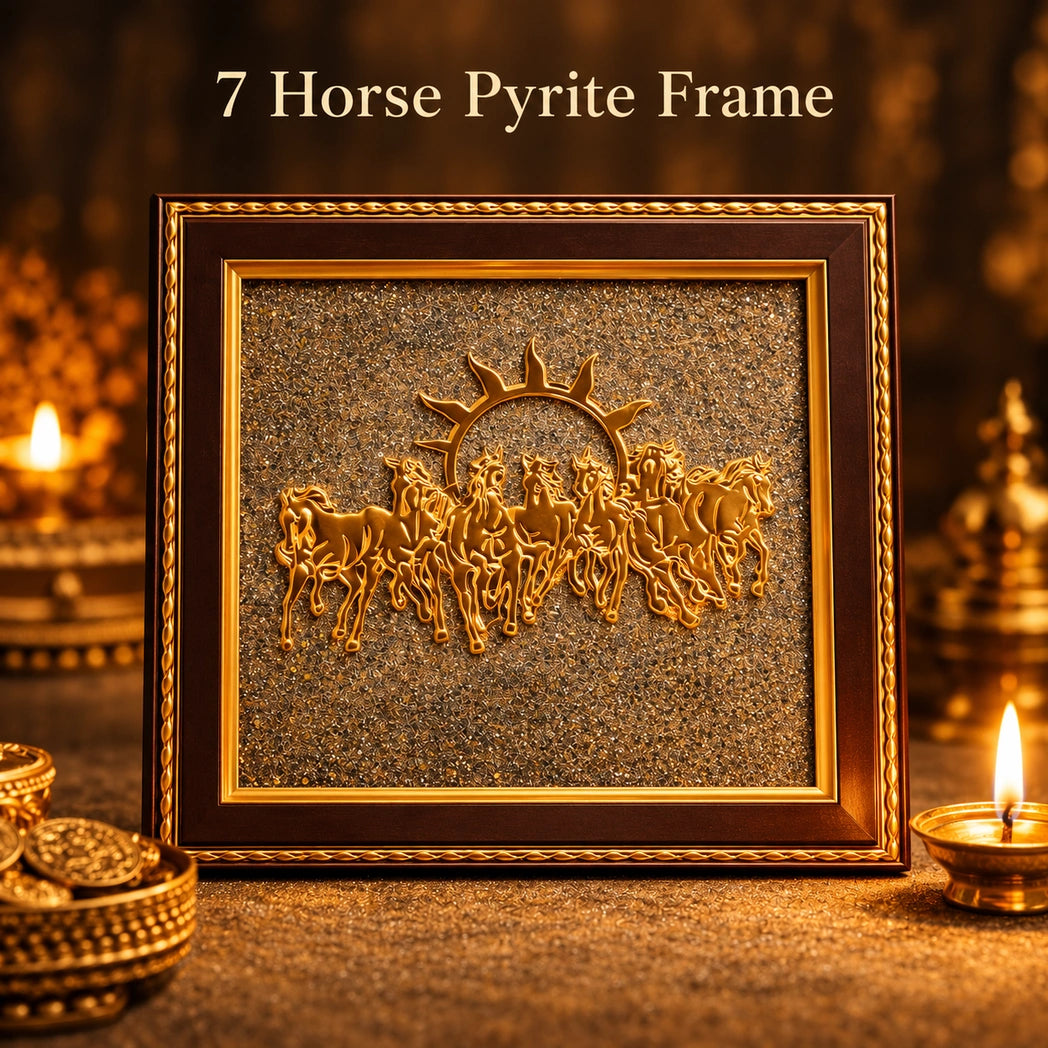 7 Fire Horse Sun Pyrite Dust Frame