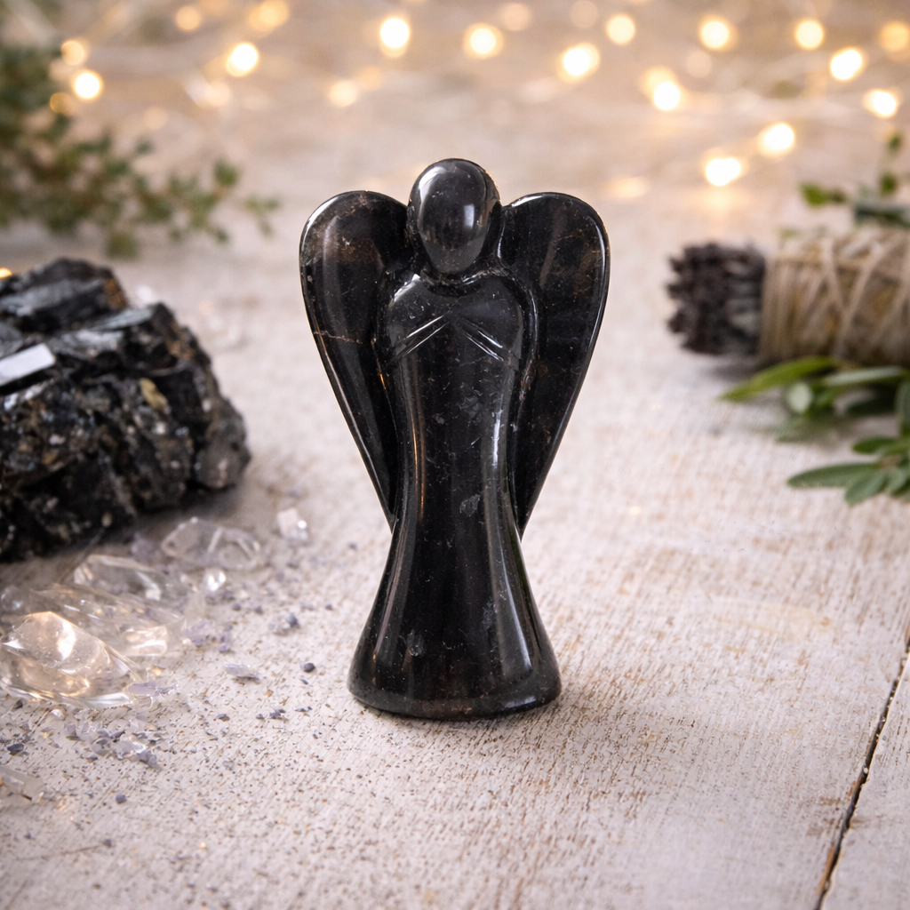 Black Tourmaline Crystal Angel