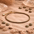 Raw Pyrite Crystal Anklet