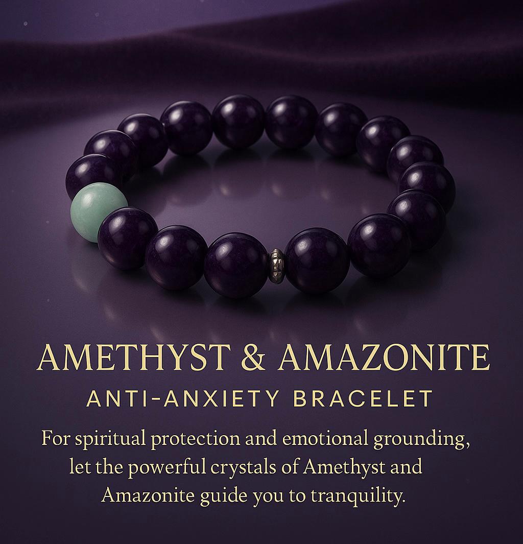 CRYSTAL : AMETHYST 7 CHAKRA BALANCE AND CALMING BRACELET