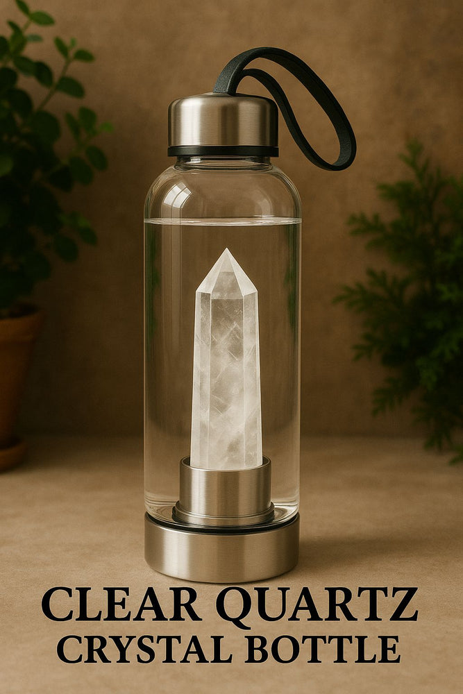 CRYSTALS : ROSE QUARTZ CRYSTAL INFUSED WATER BOTTLE